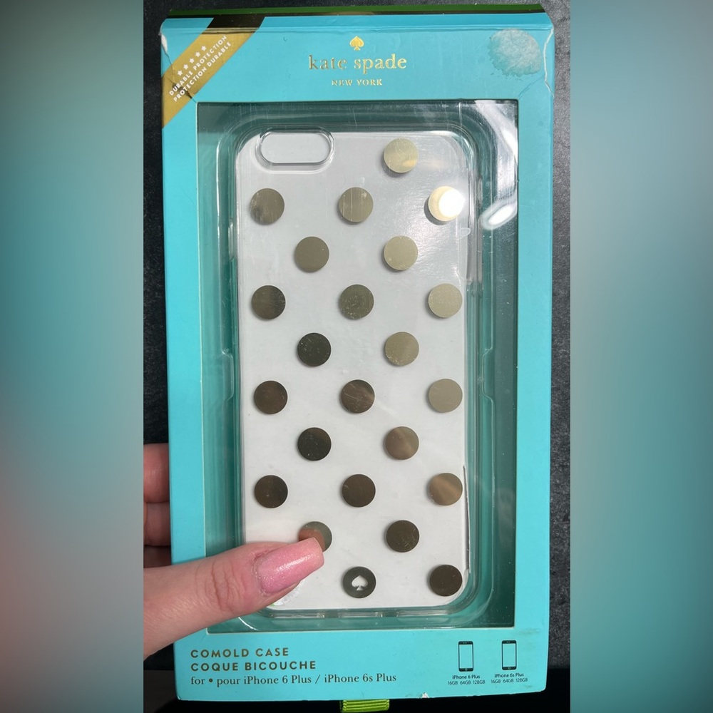 kate spade clear and Gold Polka Dot Phone Case